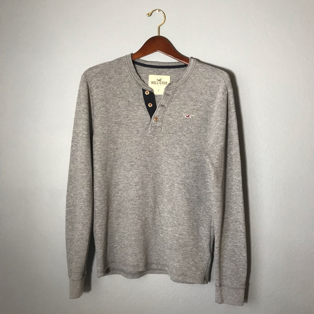 Hollister Gray Thermal Henley